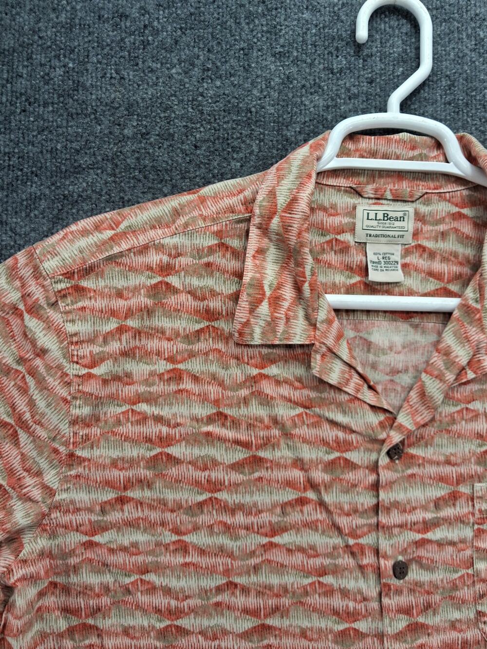 LL Bean Shirt Mens Size Medium Button Down Long Sleeve Gray